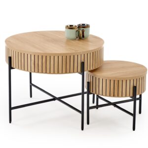 Kohvilaua komplekt DANTE, naturaalne / must