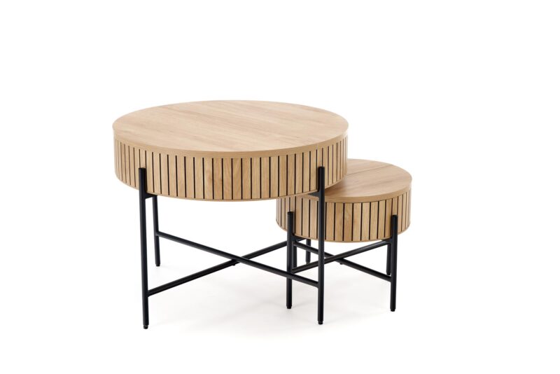 Kohvilaua komplekt DANTE, naturaalne / must