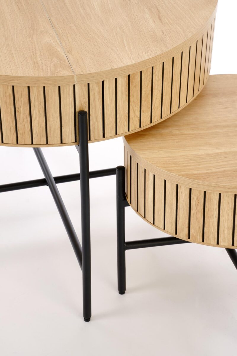 Kohvilaua komplekt DANTE, naturaalne / must