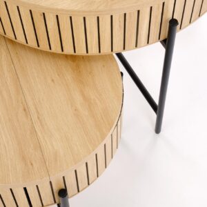 Kohvilaua komplekt DANTE, naturaalne / must