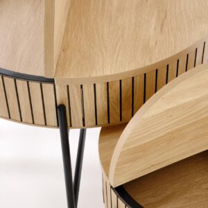 Kohvilaua komplekt DANTE, naturaalne / must