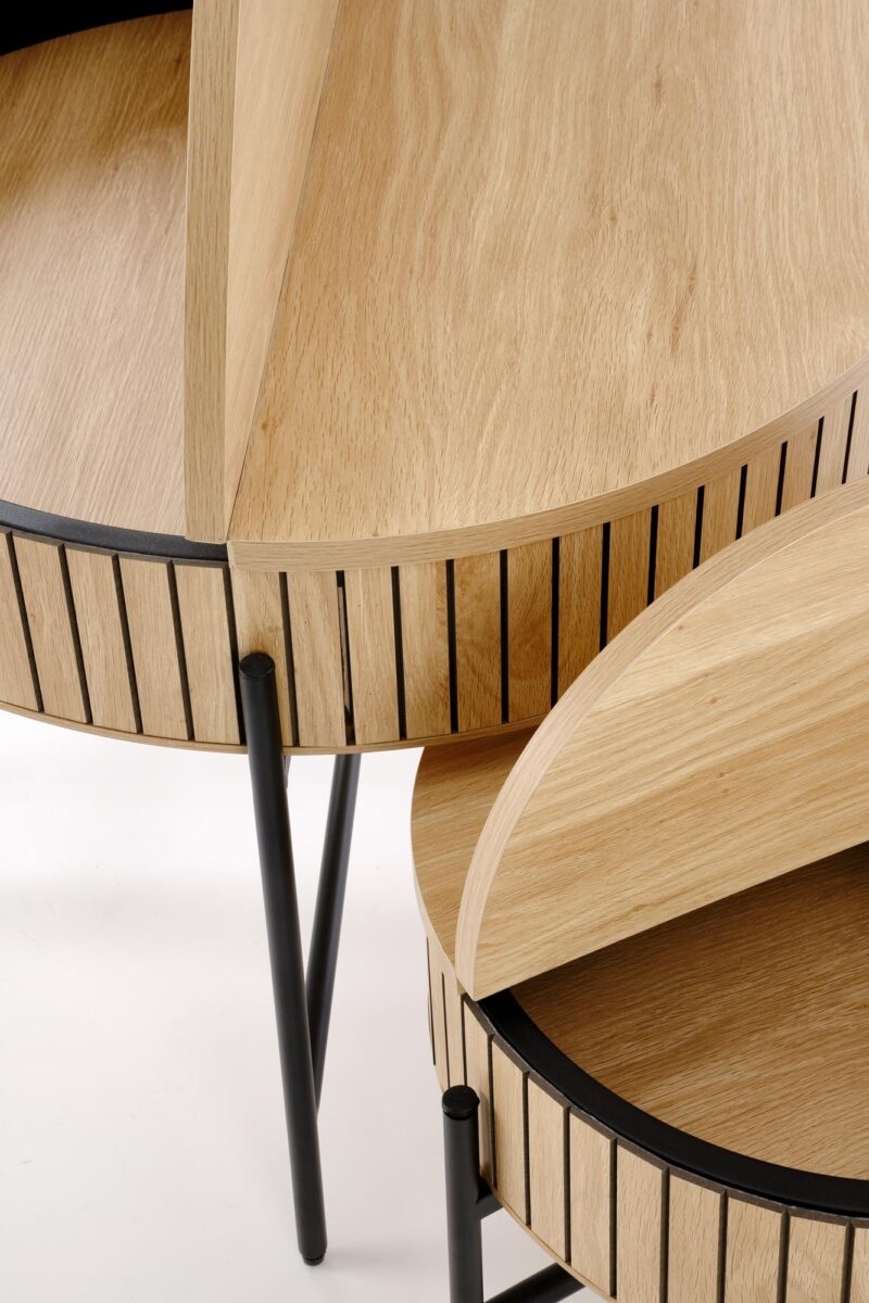 Kohvilaua komplekt DANTE, naturaalne / must