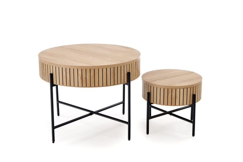 Kohvilaua komplekt DANTE, naturaalne / must