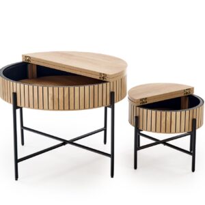 Kohvilaua komplekt DANTE, naturaalne / must