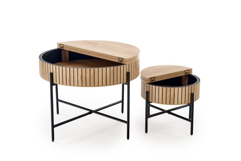 Kohvilaua komplekt DANTE, naturaalne / must