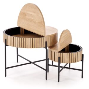 Kohvilaua komplekt DANTE, naturaalne / must