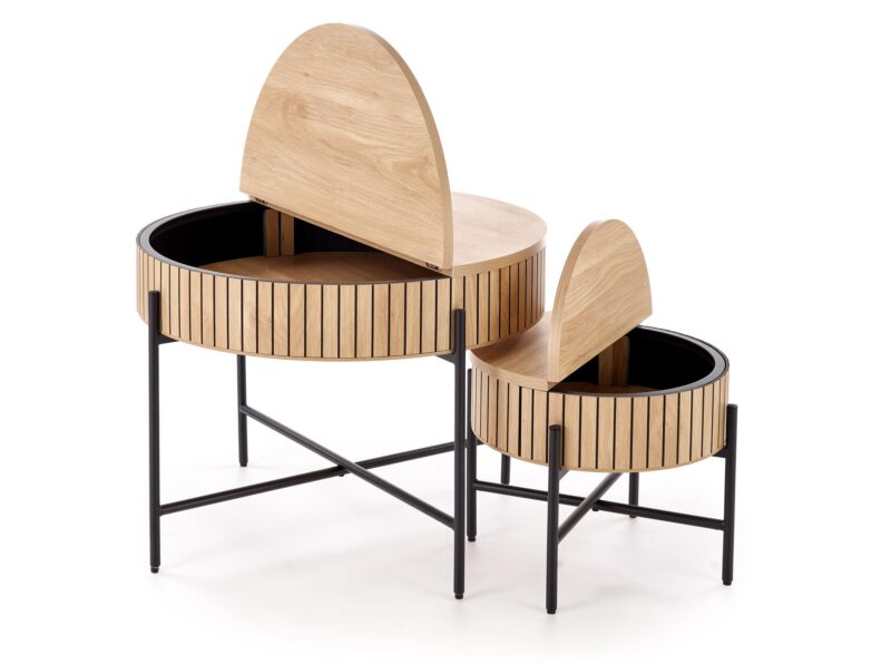 Kohvilaua komplekt DANTE, naturaalne / must