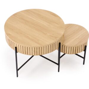 Kohvilaua komplekt DANTE, naturaalne / must