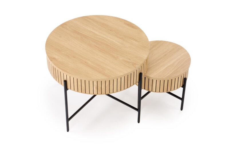 Kohvilaua komplekt DANTE, naturaalne / must