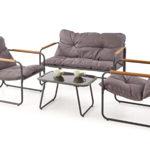 Aiamööbli komplekt HUDSON, hall / pruun