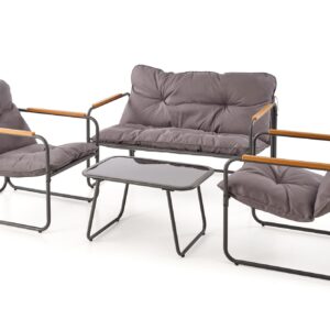 Aiamööbli komplekt HUDSON, hall / pruun