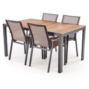 Söögilaud FIERRO, ristkülikukujuline / pruun / must