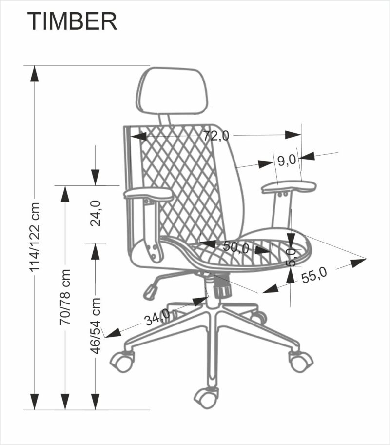 5905248135437_2 Kontoritool TIMBER, pähkel / must