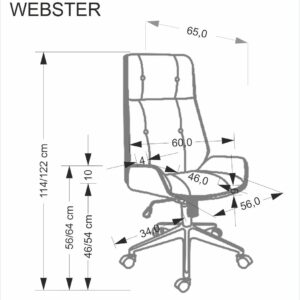 Kontoritool WEBSTER, pähklipuu / must