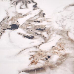 Söögilaud GARET, ümmargune / valge marmor / must