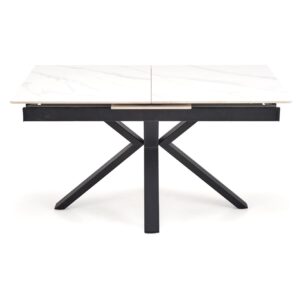 5905248135529_12 Pikendatav Söögilaud PLAVEN, valge marmor / must