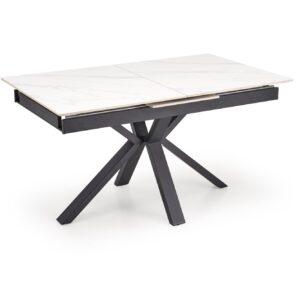 5905248135529_13 Pikendatav Söögilaud PLAVEN, valge marmor / must