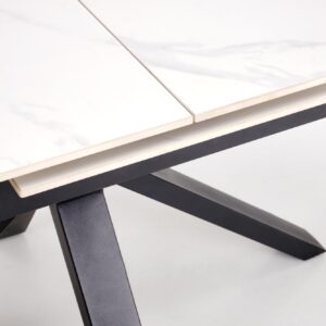 5905248135529_16 Pikendatav Söögilaud PLAVEN, valge marmor / must