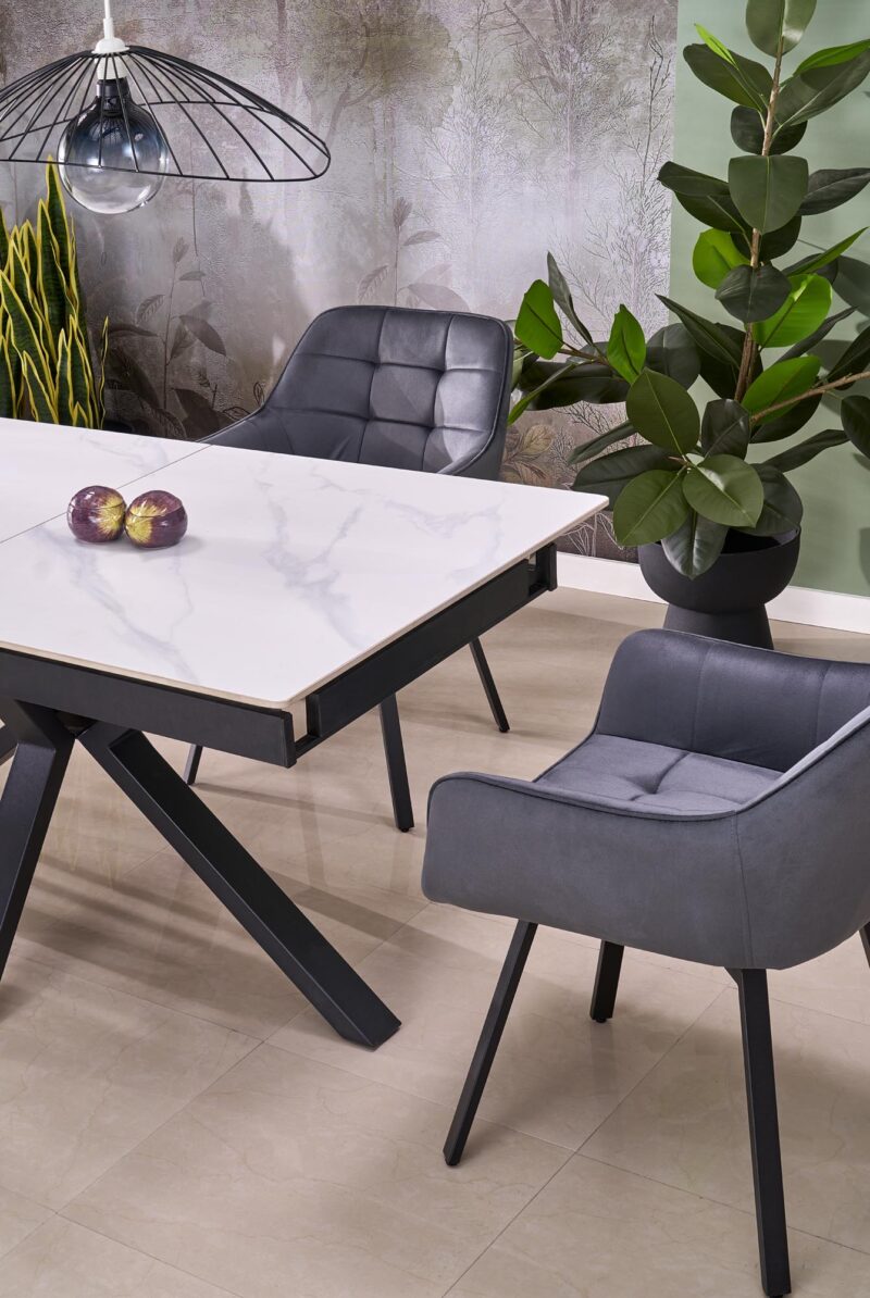 Stacked from 6 images. Method=A (R=8,S=4) Pikendatav Söögilaud PLAVEN, valge marmor / must