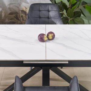 Stacked from 7 images. Method=A (R=8,S=4) Pikendatav Söögilaud PLAVEN, valge marmor / must