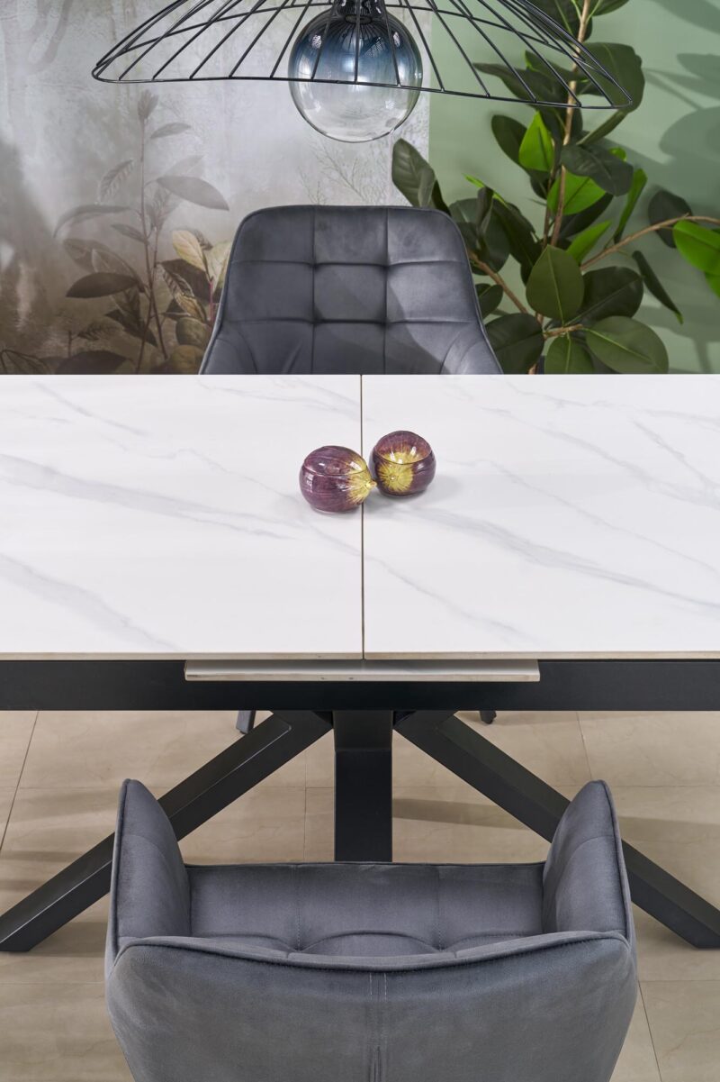 Stacked from 7 images. Method=A (R=8,S=4) Pikendatav Söögilaud PLAVEN, valge marmor / must