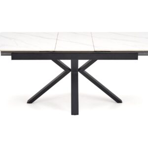 5905248135529_9 Pikendatav Söögilaud PLAVEN, valge marmor / must