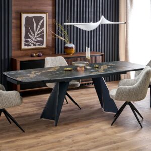 Pikendatav Söögilaud ARMARIO, must marmor / must