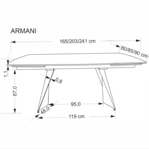 Pikendatav Söögilaud ARMARIO, must marmor / must