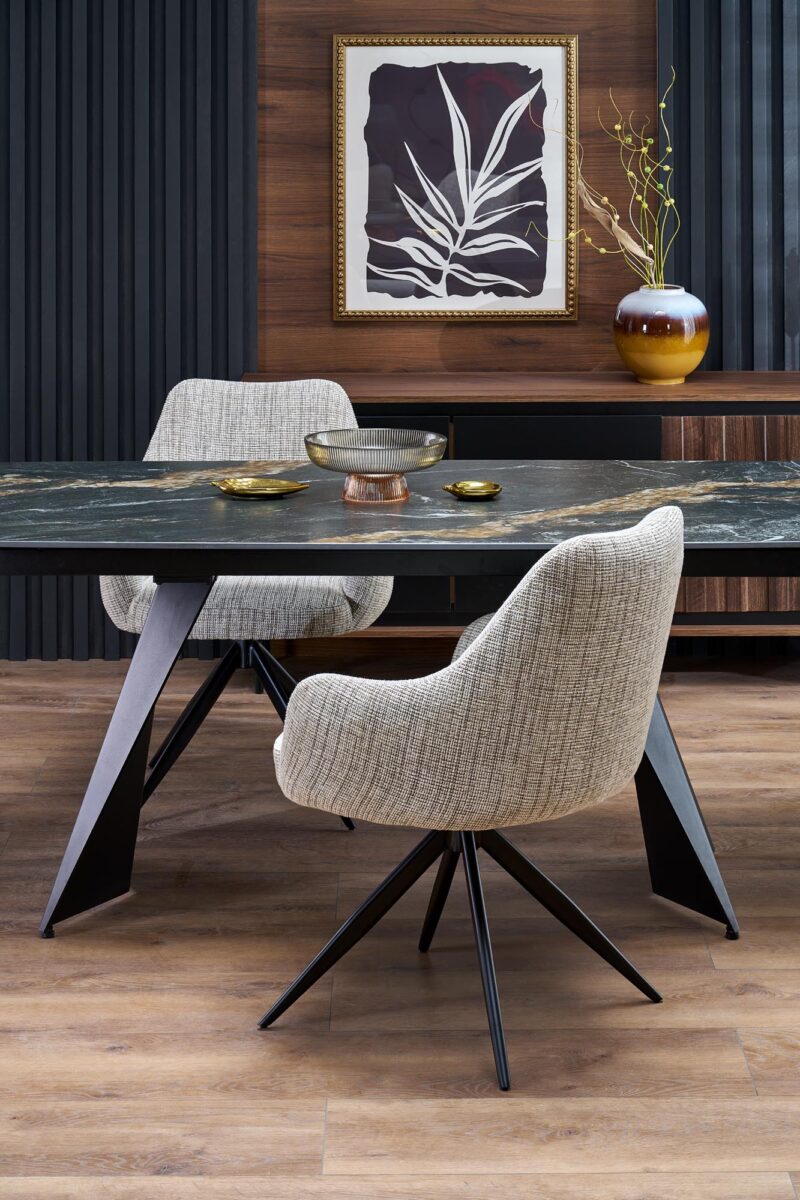 Pikendatav Söögilaud ARMARIO, must marmor / must