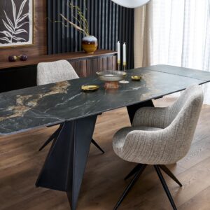 Pikendatav Söögilaud ARMARIO, must marmor / must