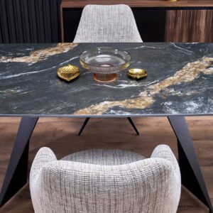 Pikendatav Söögilaud ARMARIO, must marmor / must