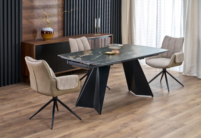 Pikendatav Söögilaud ARMARIO, must marmor / must