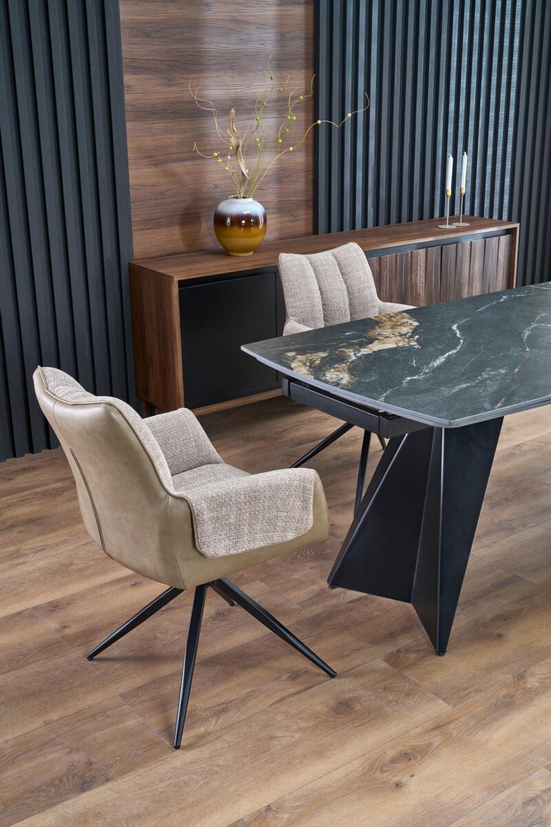 Pikendatav Söögilaud ARMARIO, must marmor / must