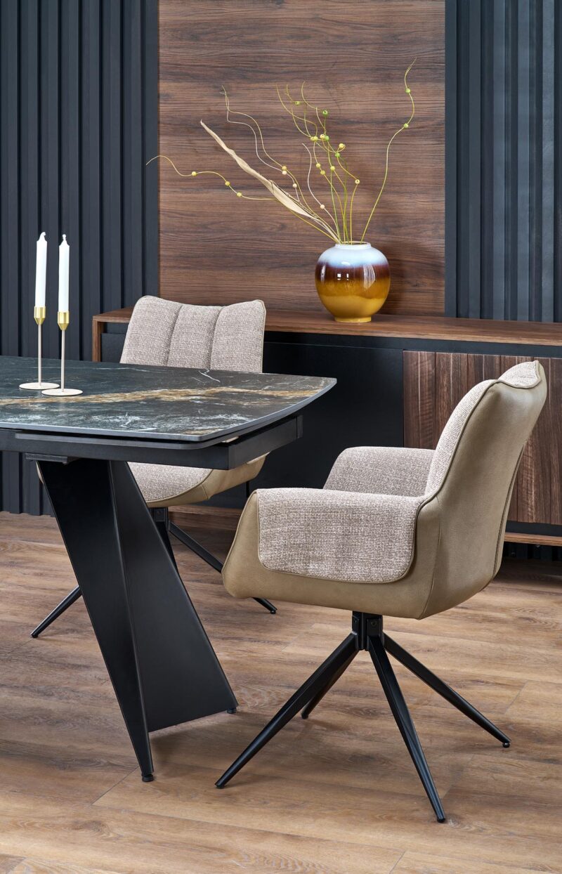 Pikendatav Söögilaud ARMARIO, must marmor / must