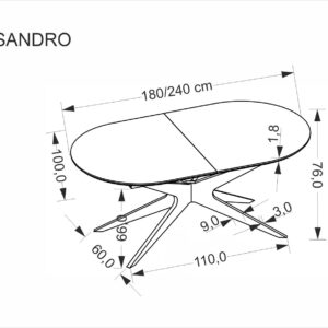 Pikendatav Söögilaud SANDRO
