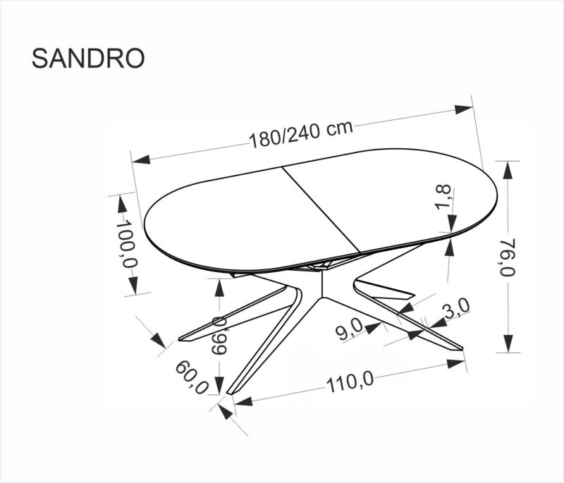 Pikendatav Söögilaud SANDRO
