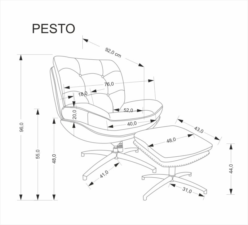 Pöörlev tugitool PESTA, tumba, beež