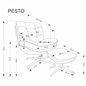5905248135741_13 Pöörlev tugitool PESTA, tumba, hall