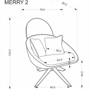 Pöörlev tugitool MERRIN 2, kreemjas