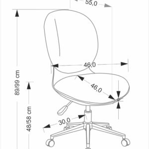 Kontoritool lastele ORLION 2, valge / helehall