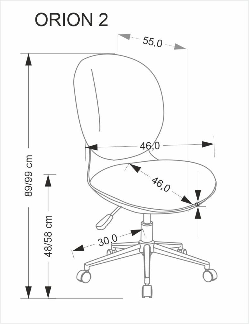 Kontoritool ORION, valge / heleroosa