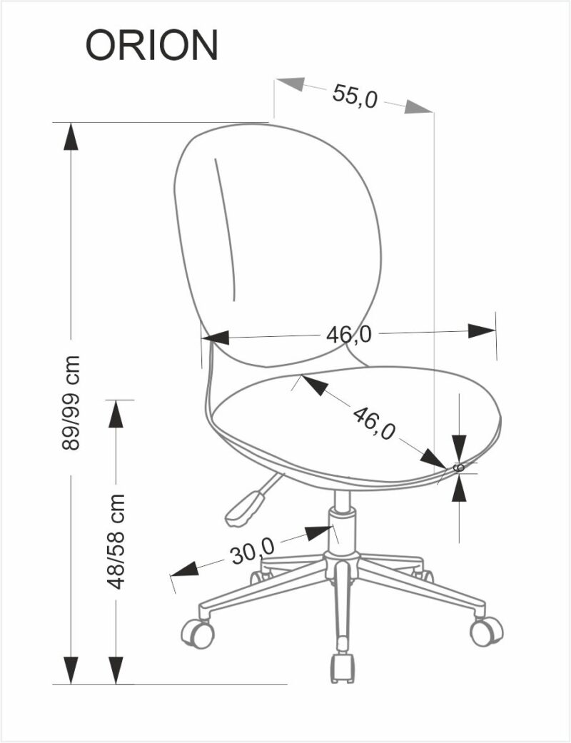 Kontoritool lastele ORLION, must / hall