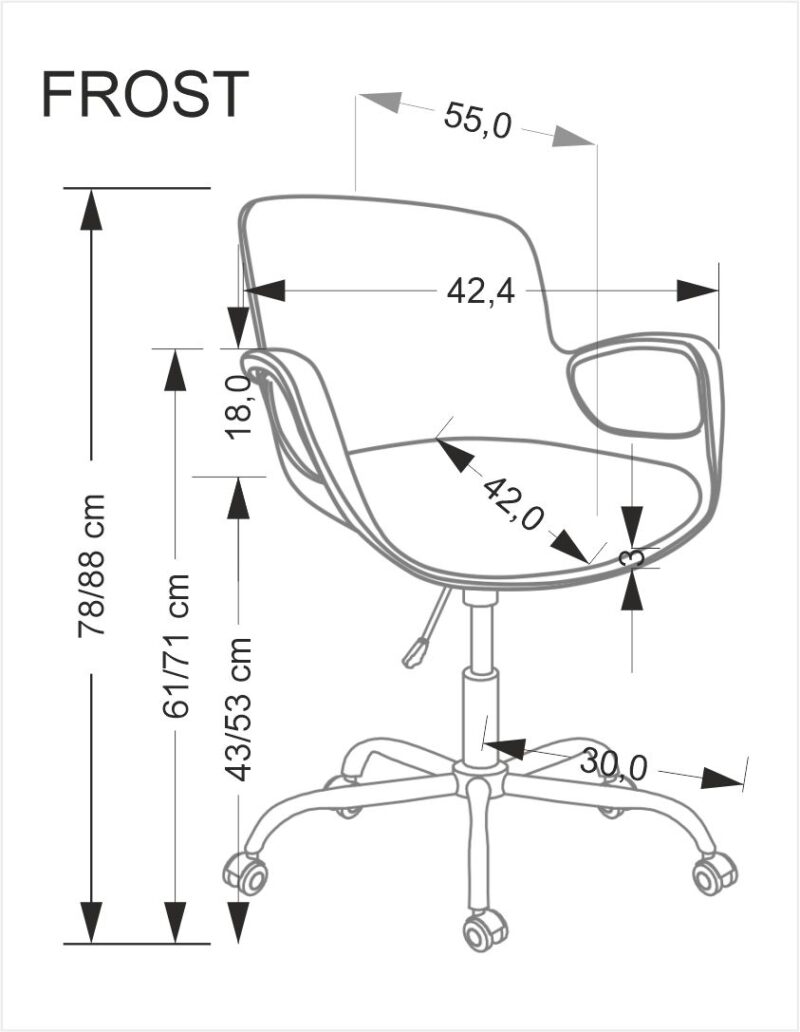 Kontoritool FROST, valge