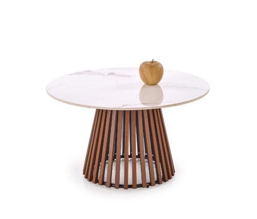 Kohvilaud BELRIA,  pähkel / valge marmor