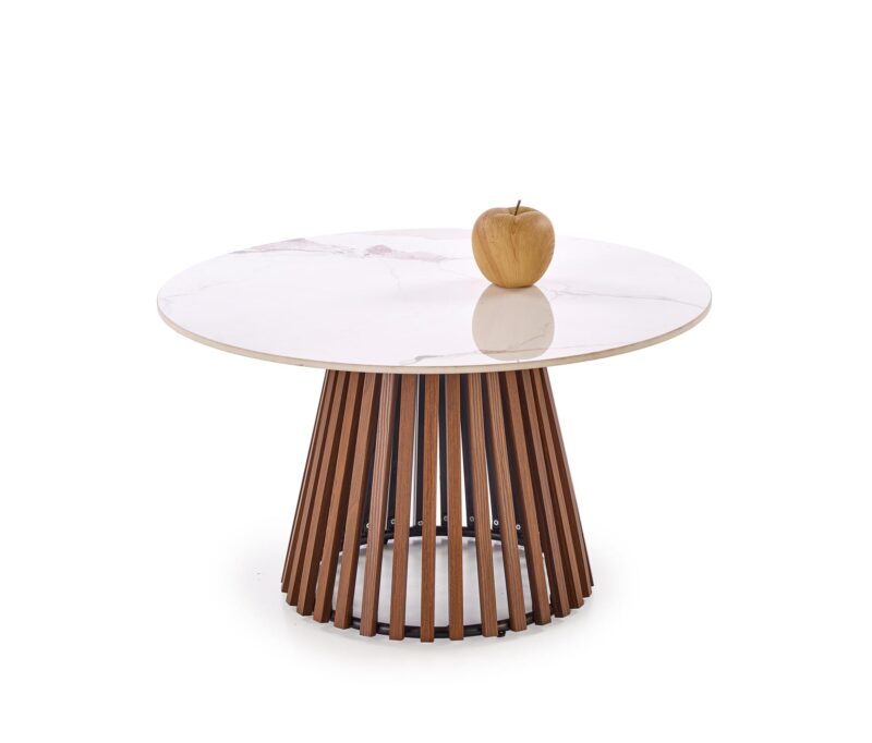 Kohvilaud BELRIA,  pähkel / valge marmor