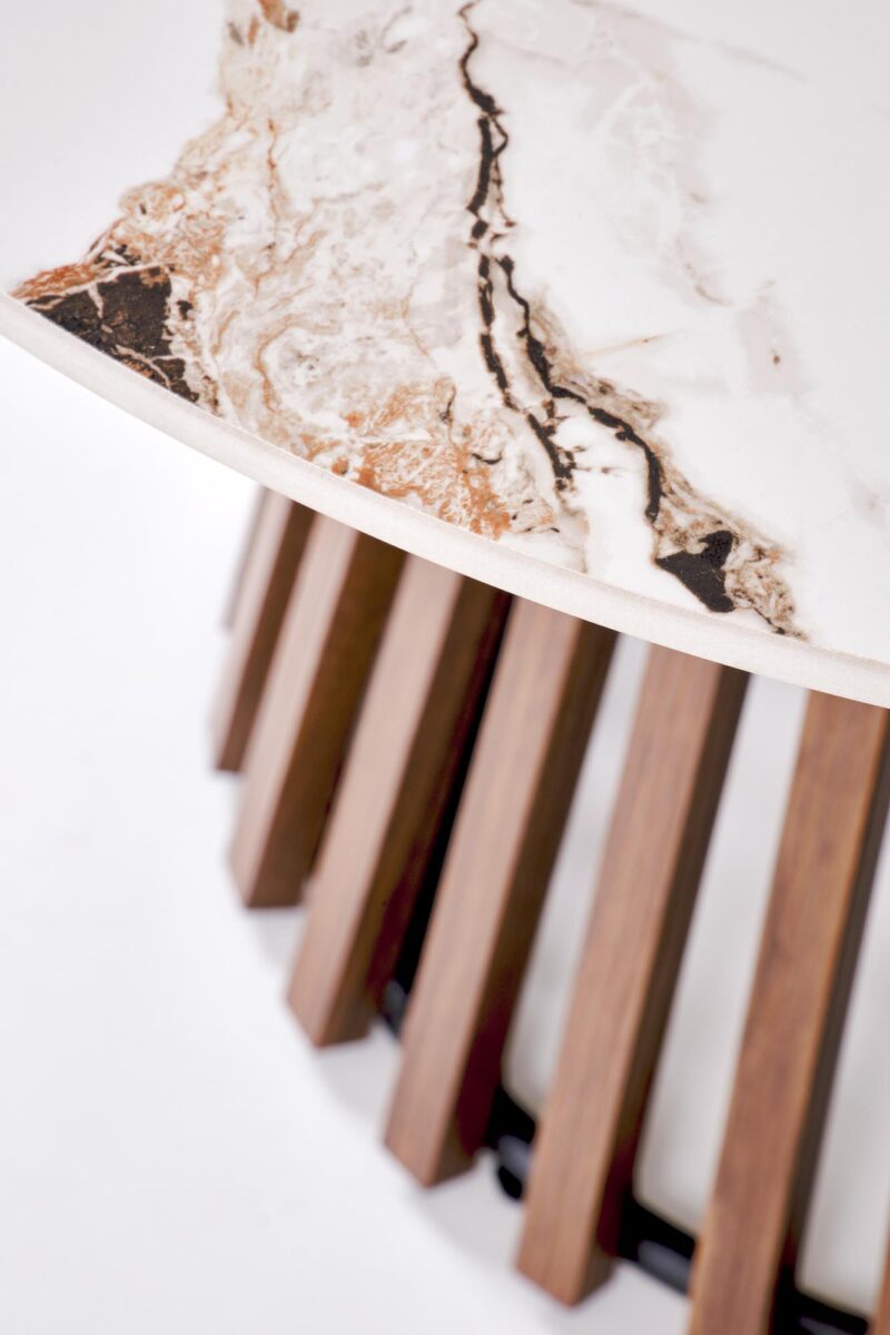 Kohvilaud BELRIA,  pähkel / valge marmor