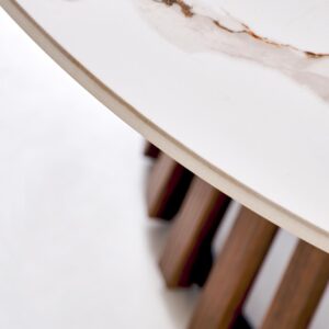 Kohvilaud BELRIA,  pähkel / valge marmor