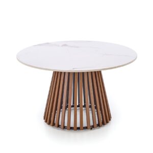 Kohvilaud BELRIA,  pähkel / valge marmor