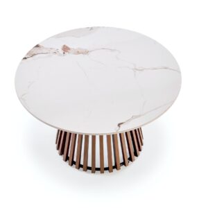 Kohvilaud BELRIA,  pähkel / valge marmor