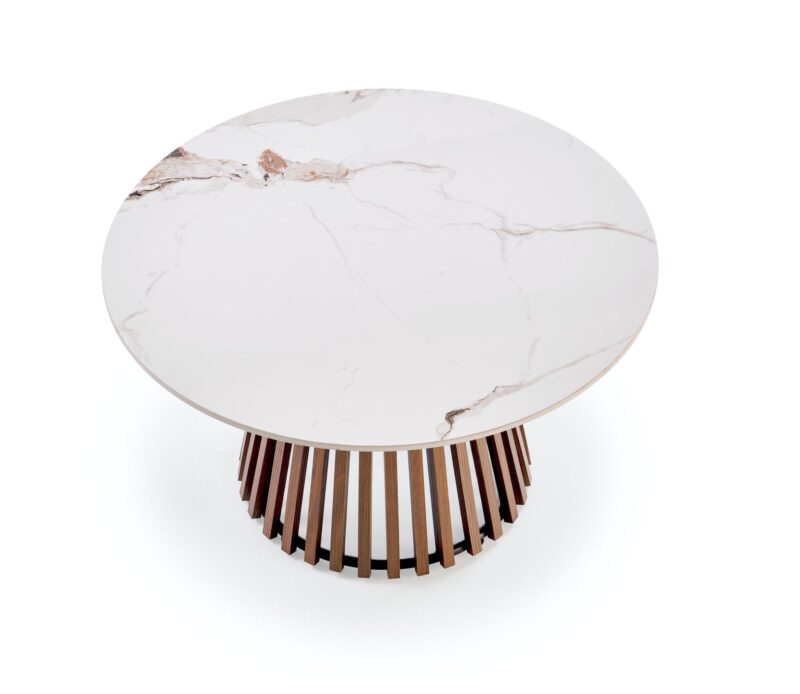 Kohvilaud BELRIA,  pähkel / valge marmor